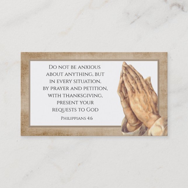 Schrift Gebet Hand Custom Church Visitenkarte (Vorderseite)
