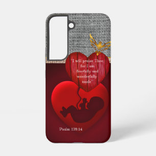 Schrift Hessisch Embryo Rotes Herz Goldene Taube Samsung Galaxy Hülle
