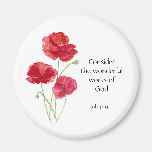 Schrift, Inspiration, Zitat, Blume, Mohn Magnet (Vorne)