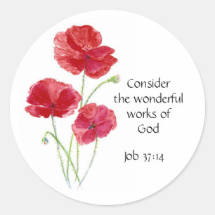 Schrift, Inspirierend, Zitat, Blume, Mohn Runder Aufkleber