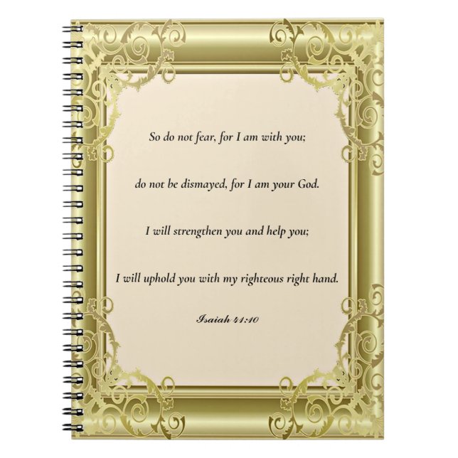 Schrift, Isaiah 41:10 Notizblock (Vorderseite)