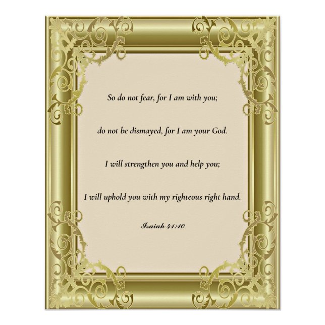 Schrift, Isaiah 41:10 Poster (Vorderseite)