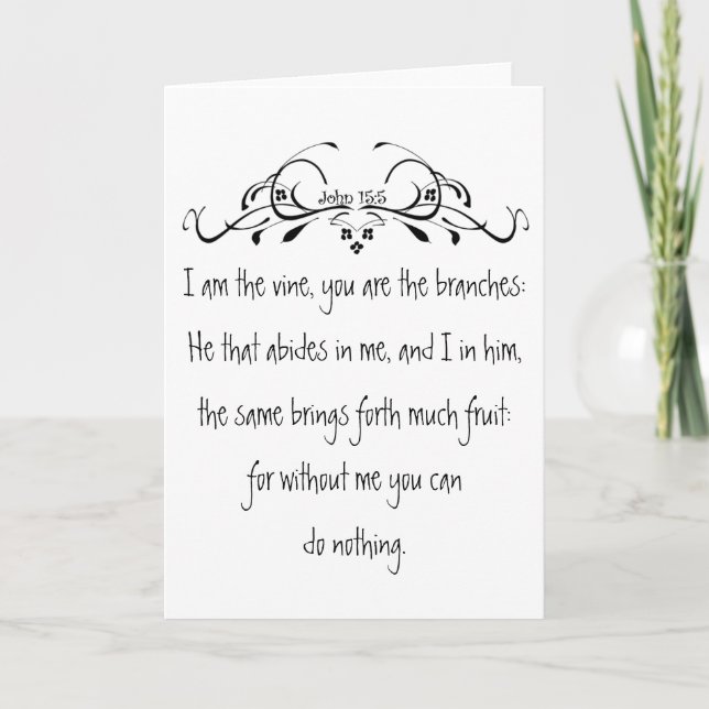 Schrift, John 5:15 Ich bin der Wein inspirierend Karte (Vorderseite)