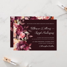 Schrift Kalligrafie Blumenstrauß Floral Burgund Ho