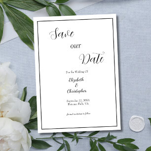 Schrift Kalligrafie Formal Traditionell Hochzeit Save The Date