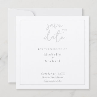 Schrift Kalligrafie Hochzeit Modern Save the Date Einladung