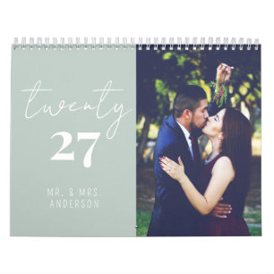 Schrift Kalligrafie Neu Vermählte Foto-Kalender Kalender