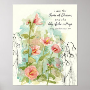 Schrift Lied der Lieder Rose von Scharon Lilie Poster
