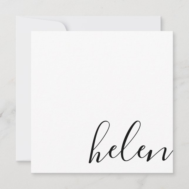 Schrift Name Mitteilungskarte (Vorderseite)