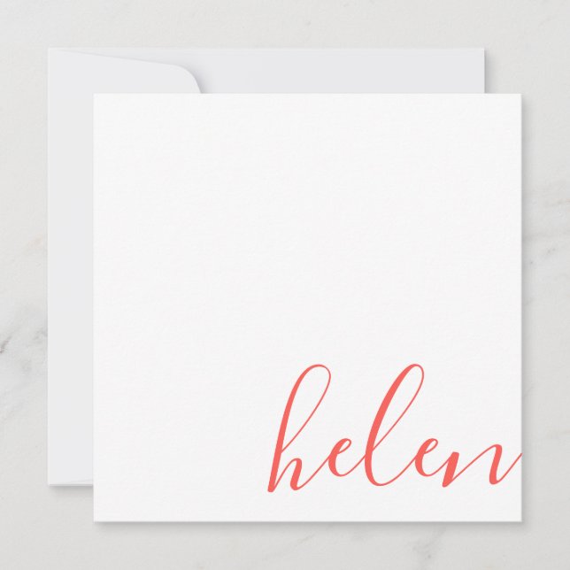 Schrift Name Mitteilungskarte (Vorderseite)