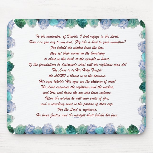 Schrift, Psalm 11, Bibelverse, Mousepad (Vorne)