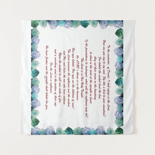 Schrift, Psalm 11, Bibelverse, Wandteppich (Vorderseite (Horizontal))