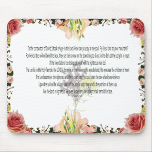 Schrift, Psalm 11, Bunte Blume Mousepad