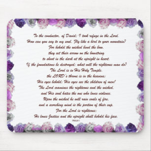Schrift, Psalm 11, Violette Rosen Mousepad