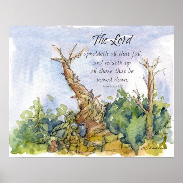 Schrift Psalm 145 Borstenkiefer Wüste Poster (Vorne)