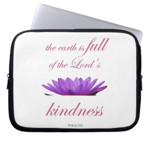 Schrift, Psalm 33, Lord's Kindness Lila Lotus Laptopschutzhülle
