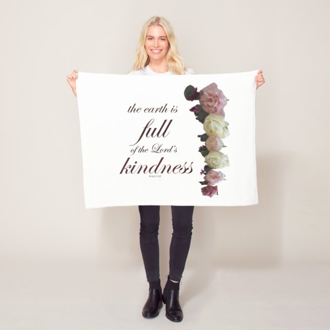 Schrift, Psalm 33, Rosen weiß und rosa Fleecedecke (Beispiel)