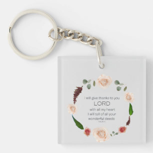 Schrift, Psalm 9, All deine wunderbaren Taten HERR Schlüsselanhänger