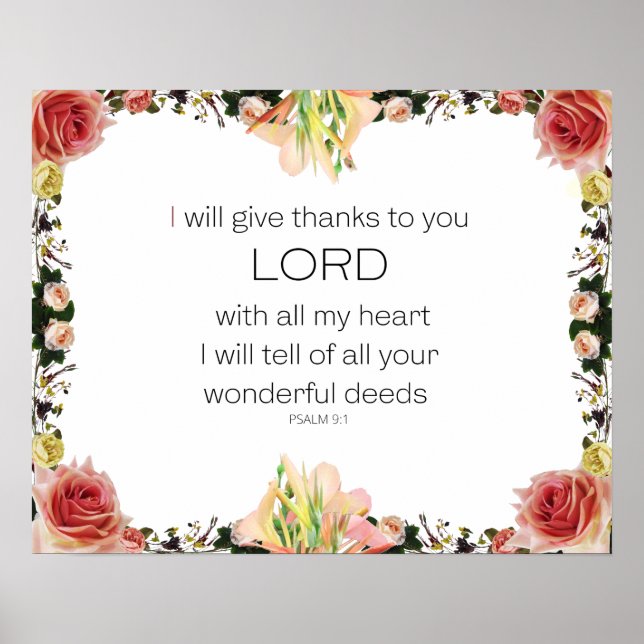 Schrift Psalm 9, Florin Poster (Vorne)