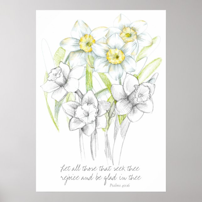 Schrift Psalms 40:16 Bibelverse Poster (Vorne)