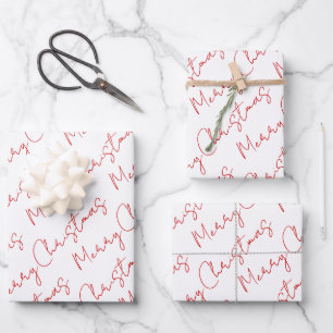 Schrift-Schrift Weihnachtsfeiertag Geschenkpapier Set