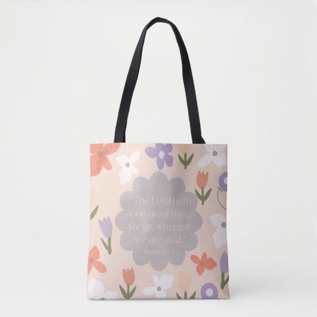 Schrift Tote Bag Psalm 126:3 KJV Tasche (Vorderseite)