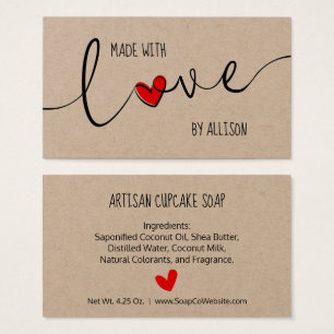 Schrift-Typografie mit Liebe gemacht Kraft-Geschen