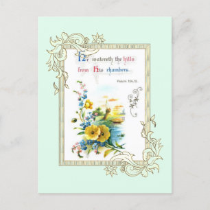 Schrift und Blume Postkarte