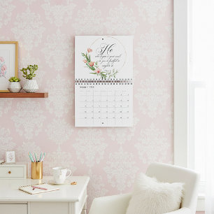Schrift und Blumen Kalender