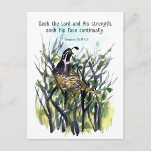 Schrift Wachtel Vogel Chroniken Bibel Gebetskarte Postkarte
