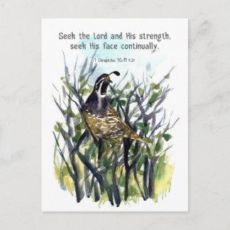 Schrift Wachtel Vogel Chroniken Bibel Gebetskarte Postkarte
