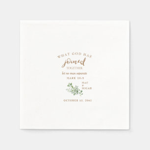 Schrift, was Gott bei der Hochzeit von Napkins mit Serviette