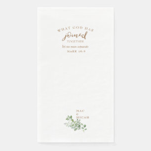 Schrift, was Gott zur Hochzeit beigetreten ist Serviette