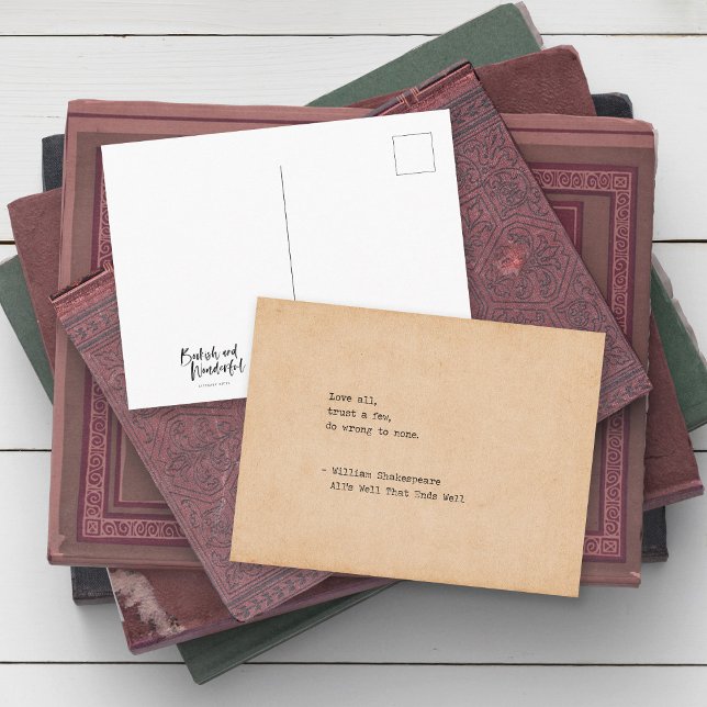 Schrift William Shakespeare Liebe Alles Zitat Postkarte (Von Creator hochgeladen)