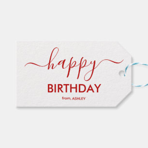 Schriftart Casual Happy Birthday Geschenkanhänger