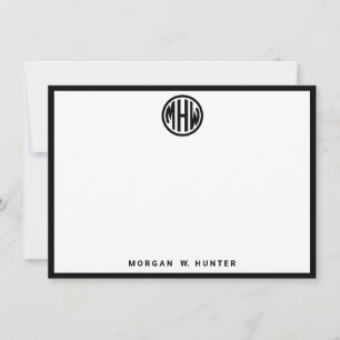 Schriftart des weißen Blindkreises Monogramm DIY B Dankeskarte