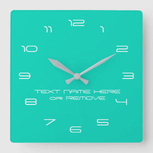 Schriftart für Ihre Farbtextnummern - Modernes Tür Quadratische Wanduhr