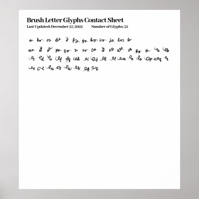 Schriftart für Pinselstriche - Kontaktformular Poster (Vorne)