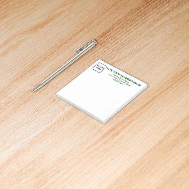 Schriftart "Grüne Unternehmen" Post-it Klebezettel (Build brand name awareness. Green texts of your business brand on heading of square post it note.)