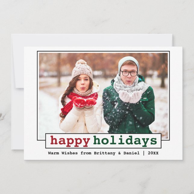 Schriftart Happy Holidays Foto Feiertagskarte (Vorderseite)