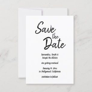 Schriftart im Handschriftenstil Schwarzweiß und We Einladung
