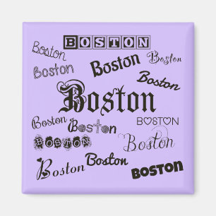 Schriftart in Boston auf Lavender Magnet