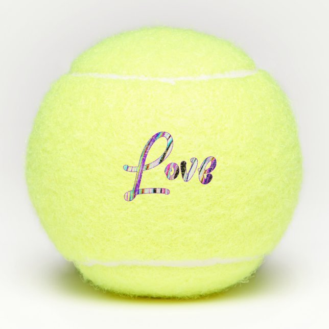 Schriftart-Liebe-Multicolor-Serifen Tennisbälle (Vorderseite)