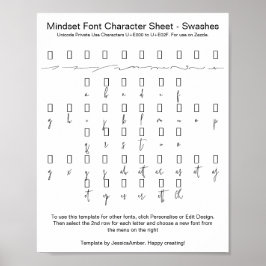 Schriftart-Merkzettel-Überschneidungen für Zazzle Poster
