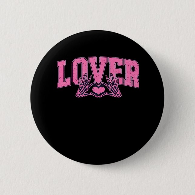 Schriftart mit Skeletthandschuhen klassisch Button (Vorderseite)
