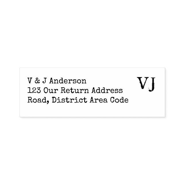 Schriftart Monogram-Rücksendeadresse-Briefmarke Permastempel (Design)