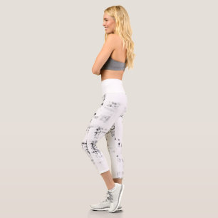 Schriftart, Musik, einfarbig, Kreis, Muster, Monoc Capri Leggings