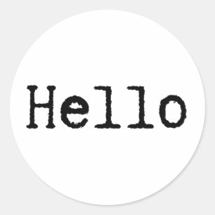 Schriftart schreiben: Hallo Runder Aufkleber