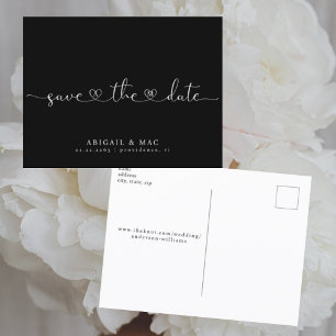 Schriftart Schwarzes Herz Hochzeit Termin vormerke Postkarte