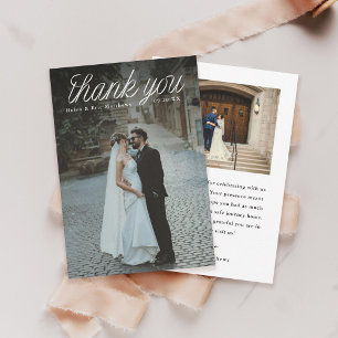 Schriftband Hochzeit Minimalistisch Foto Klein Dankeskarte